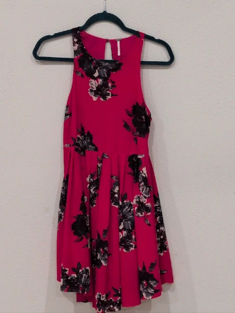 Free People Red Floral A-Line Mini Dress Size 0